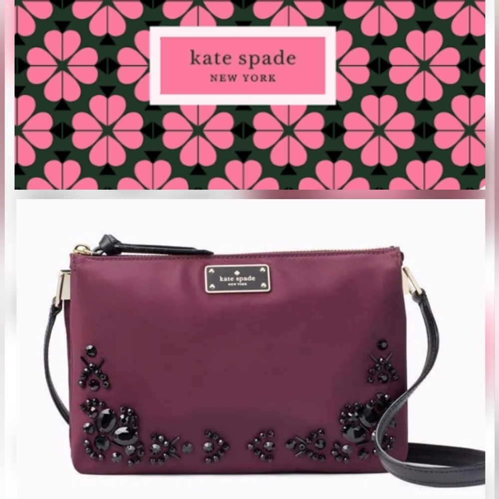 kate spade Wilson Road Madelyne Embellished Crossbody In Plum